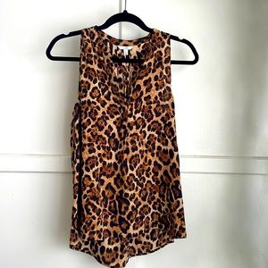 JOIE Silk Cheetah Leopard Shell Tank